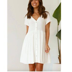 Billy J Courtney Mini Dress - White US SIZE 4 (SMALL)